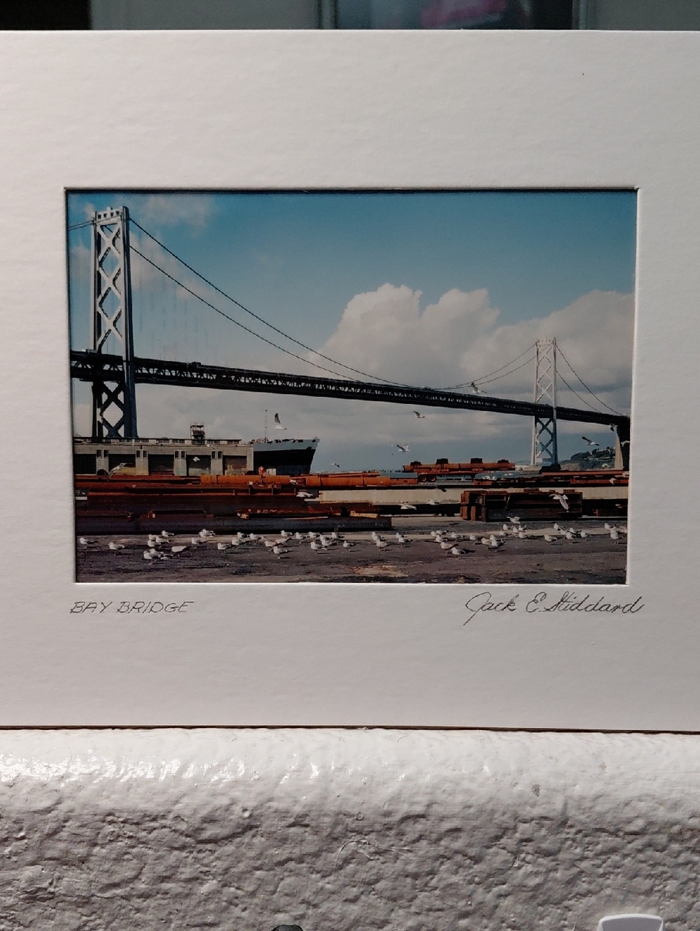 Oakland Bay Bridge With Seagulls Facing Left By Jack E. Stiddard 5x7/8x10